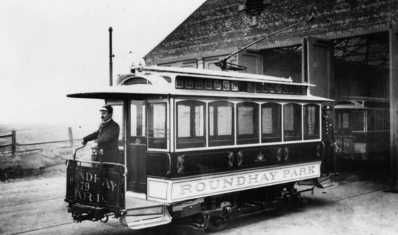 Leeds Roundhay Electric Tram No 79 and crew