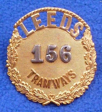 Leeds City Tramways cap badge 156
