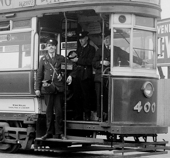 Leeds City Tramways Tram no 400 and crew