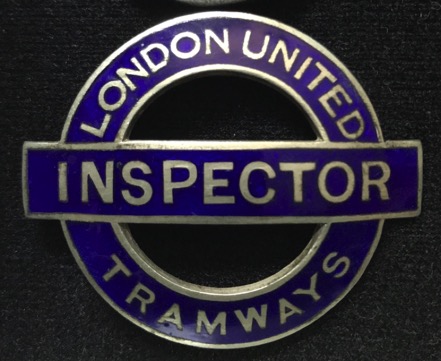 London United Tramways bullseye Tram Inspector badge