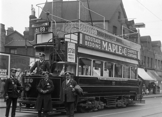 London United Tramways Tram No 259 and crew on No 89 service to Hanwell