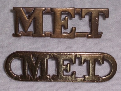 Metropolitan Electric Tramways collar badges brass