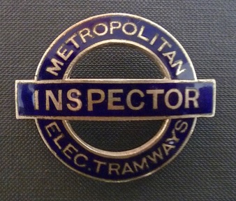 Metropolitan Electric Tramways Inspector bullseye cap badge