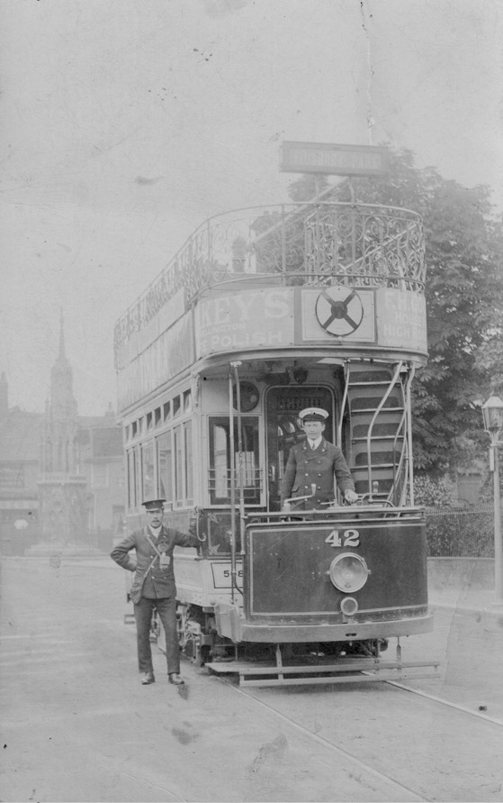 Metropolitan Electric Tramways Tramcar No 42 at Waltham Cross circa 1908
