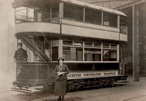 Leicester Corporation Tramways Tramcar No 132 and Crew Great War