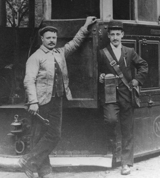 Huddersfield Corporation Tramways steam tram conductor and driver (Ernest Pogson)
