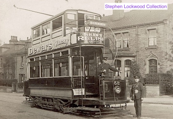 Huddersfield Corporation Tramways Tram No 52 and crew