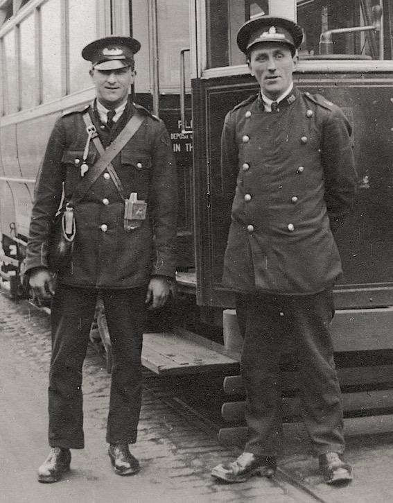 Huddersfield Corporation Tram conductor and driver 1924