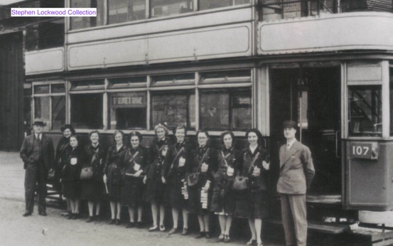 Huddersfield tramway conductresses 1940