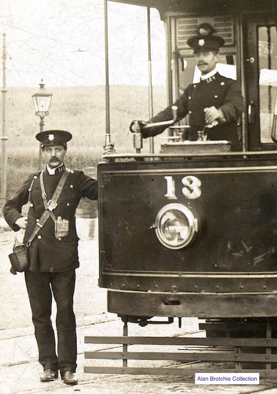 Leith Corporation Tramways Tram No 13 and crew