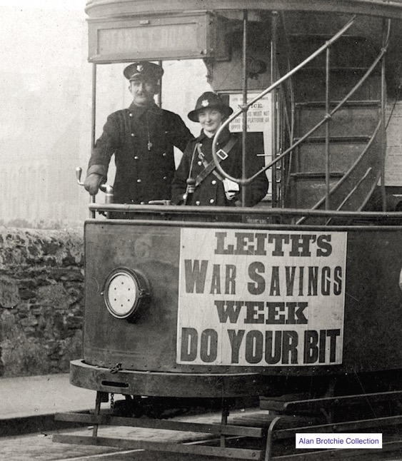 Leith Corporation Tramways conductress and motorman Great War