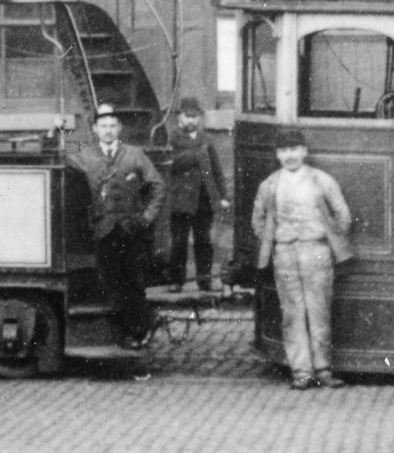 Leeds Tramways Company Steam tram driver and conductor