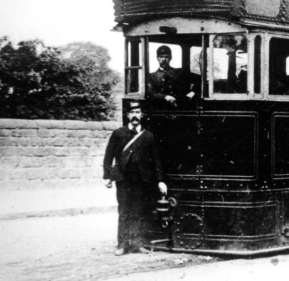 Leeds Tramways Company steam tram crew