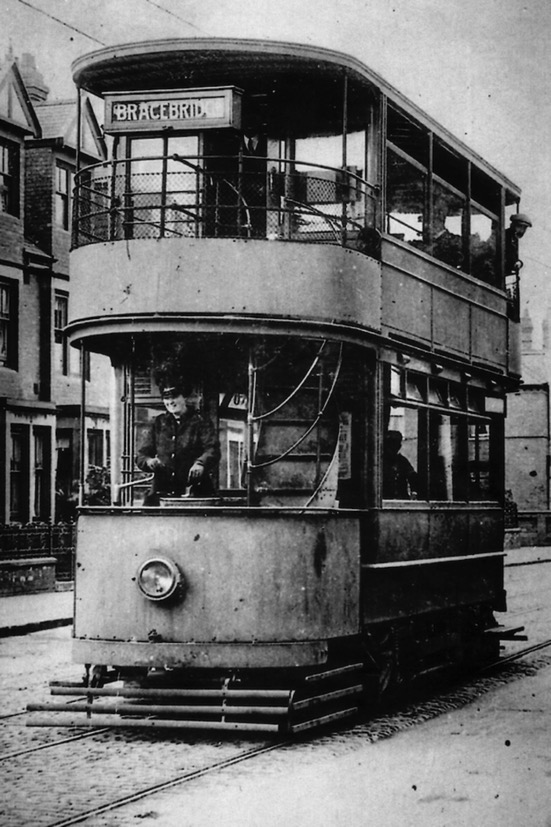 City of Lincoln tramways tram and lady driver