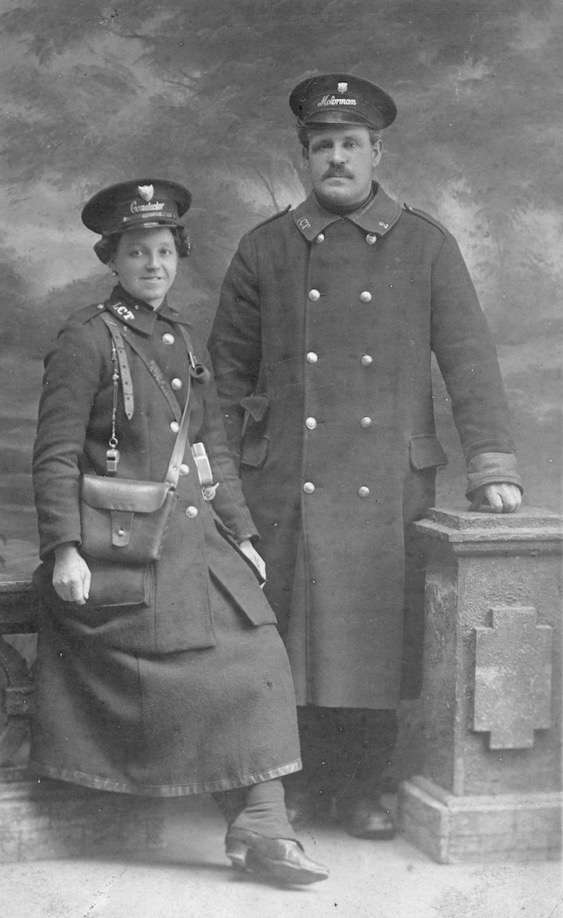 City of Lincoln Tramways Conductress and motorman