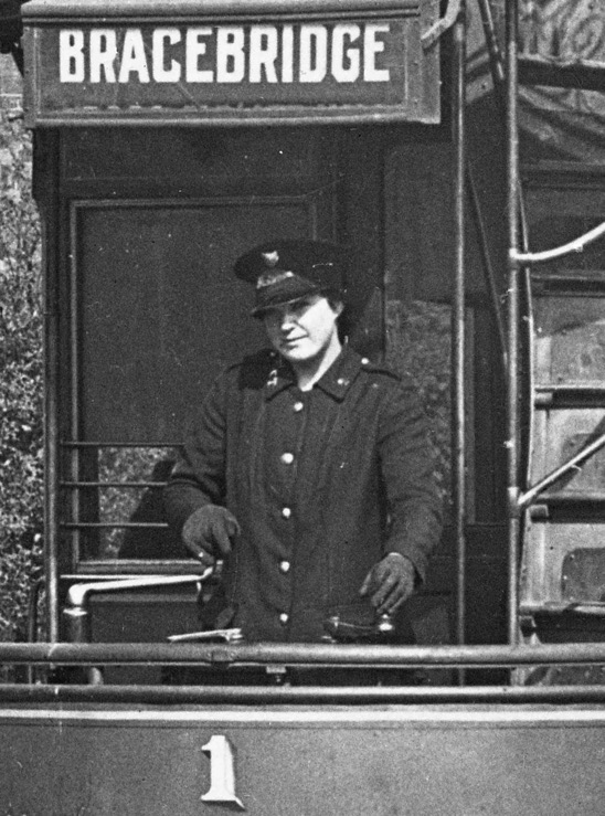 City of Lincoln tramways tram and lady driver