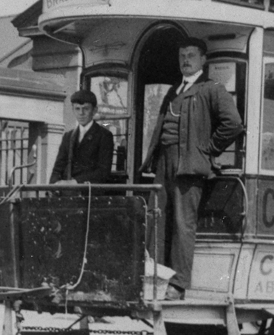 Lincoln Corporation Tramways  Horse Tram No 3 conductor and driver