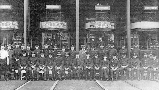 Luton Corporation Tramways staff photo 1908 Park Street depot