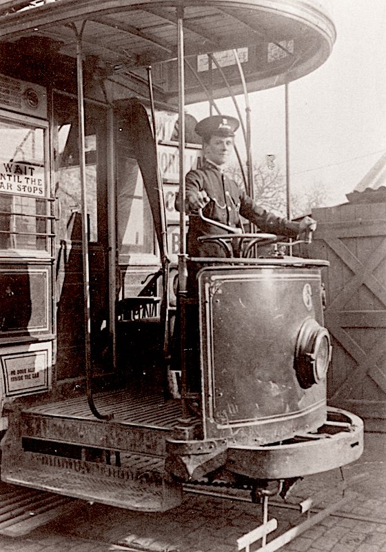 Maidstone Corporation Tramways Tram No 6 and tram driver motorman