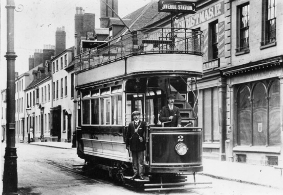 Leamington and Warwick Electric Tramways Tram No 2 and crew