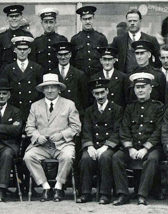 Leamington and Warwick Tramways staff photo at Emscote Depot 1930