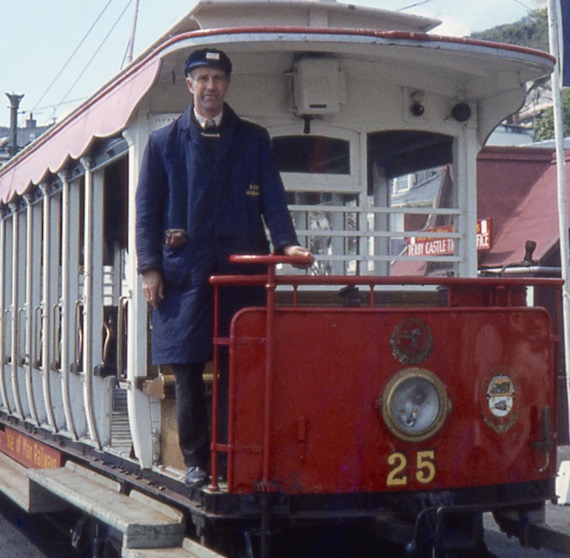Manx Electric Railway tram driver Douglas