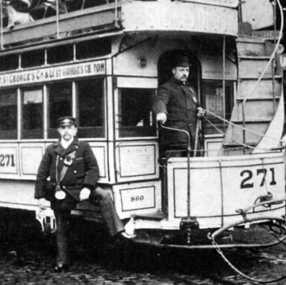 London Tramways Co tram No 271 and crew
