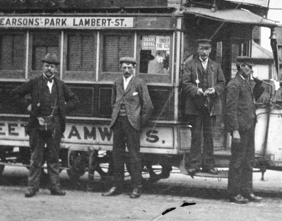 Hull Street Tramways horse tram No 6 conductor driver