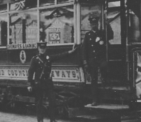Ilford Council Tramways tram crew 1918