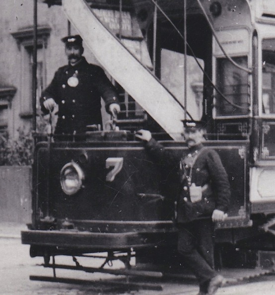 Tram driver and conductor - Ilford Council Tramways