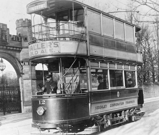 Keighley Corporation Tramways Tram No 12 at Cliffe Castle